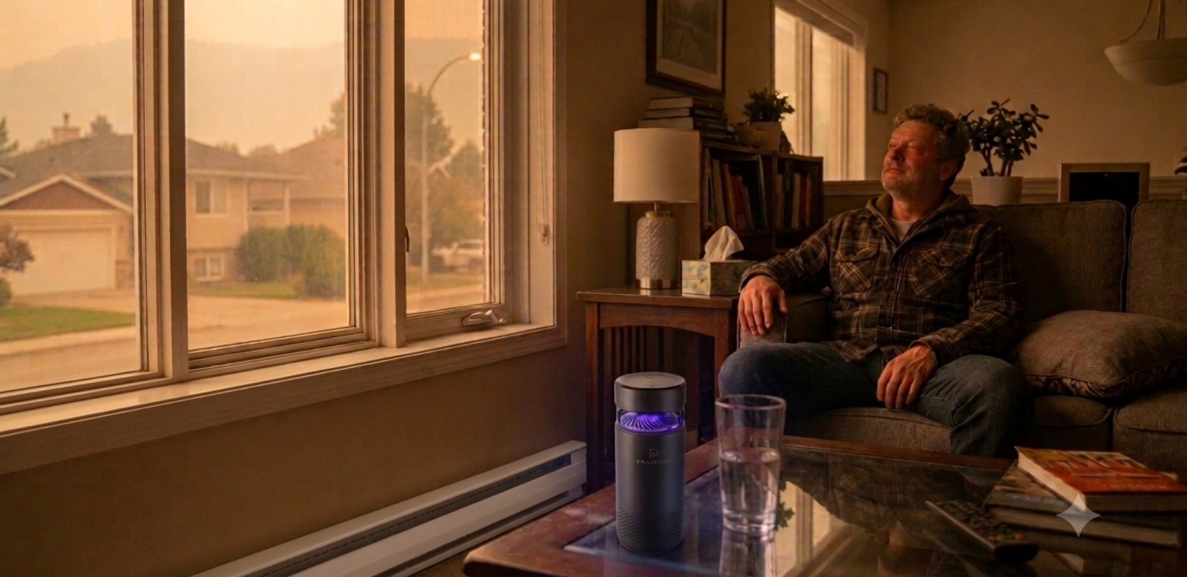 wildfire relief from a portable HEPA air purifier
